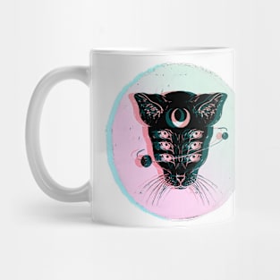 Alien Crescent Moon Cat Mug